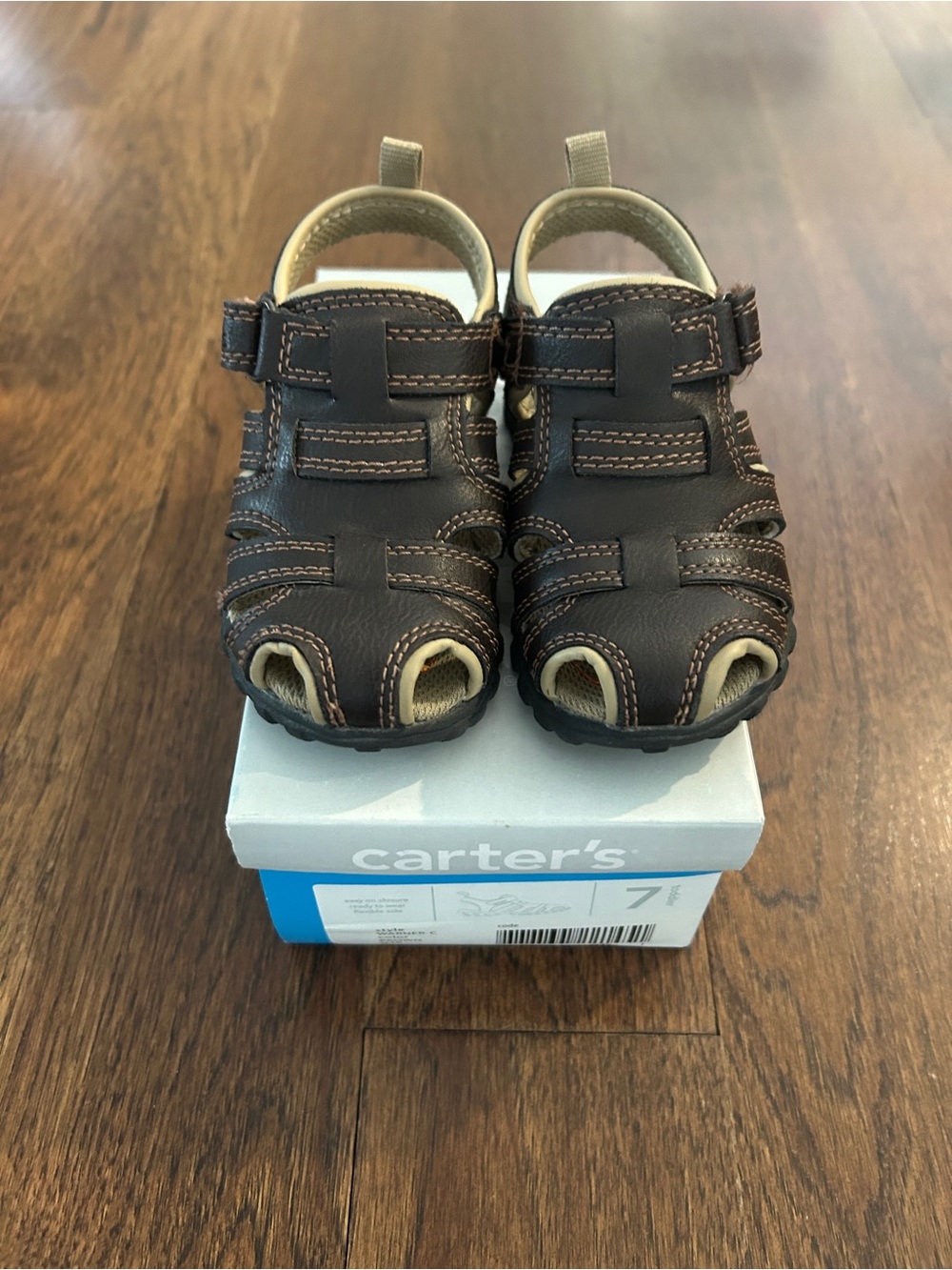 Carter's Dark Brown Leather Fisherman Sandals